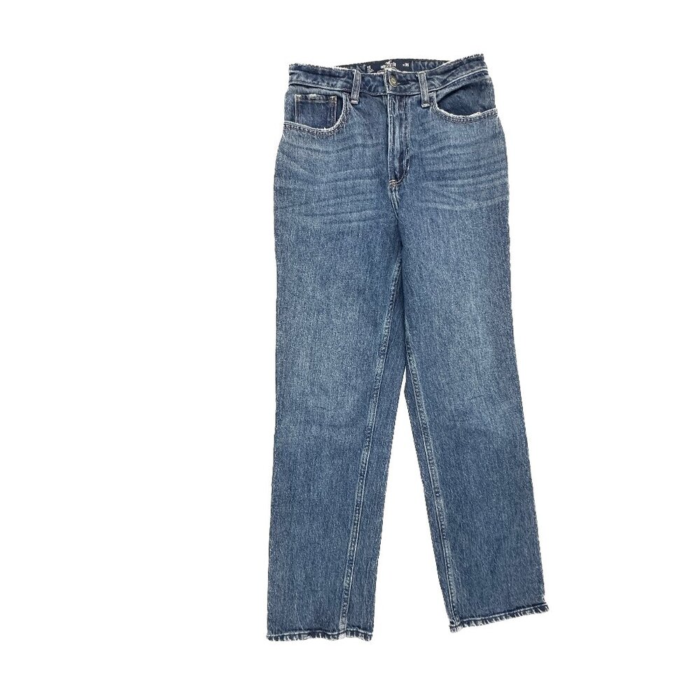 Hollister Jeans Women 2S Dark Blue Ultra High Rise 90s Straight Denim
